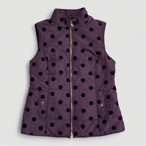 Charter Club Women’s Petite Plum Polka Dot Puffer Vest | Size Petite Medium